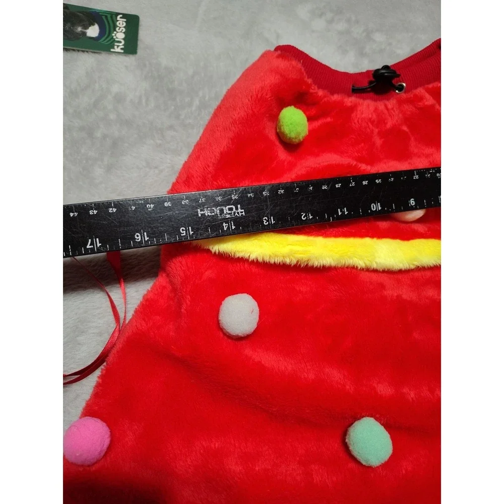 Kuoser Dog Costume‎ L Red Christmas Shawl And Hat Holiday Fun Soft Comfort